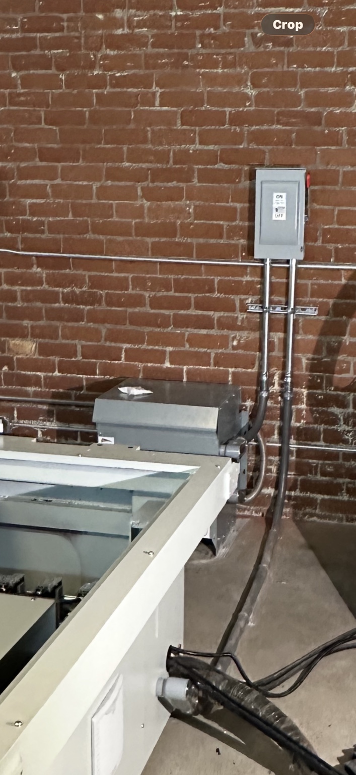 Electrical disconnect and conduit in a commercial space