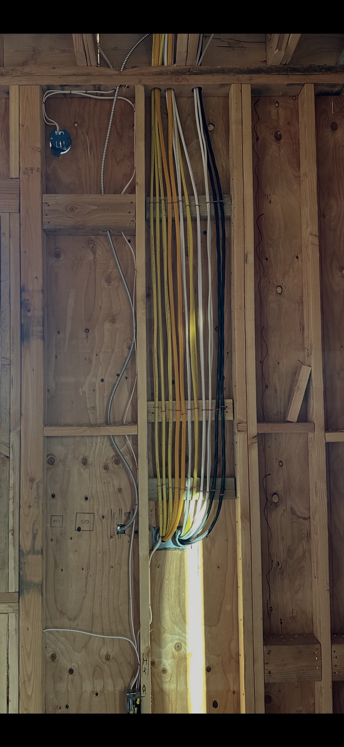 Organized electrical cables during rough wiring in wood framing